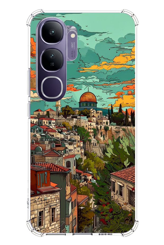 Vivo V40 Lite Compatible Free Palestine and Al-Aqsa Mosque Printed Silicone Case