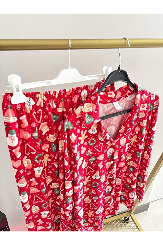طقم بيجامة شتوية بأزرار أمامية من Winter Dream - 6