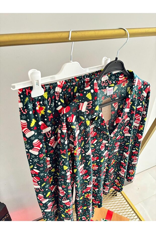 طقم بيجامة بأزرار أمامية من ميدنايت جلو - 5