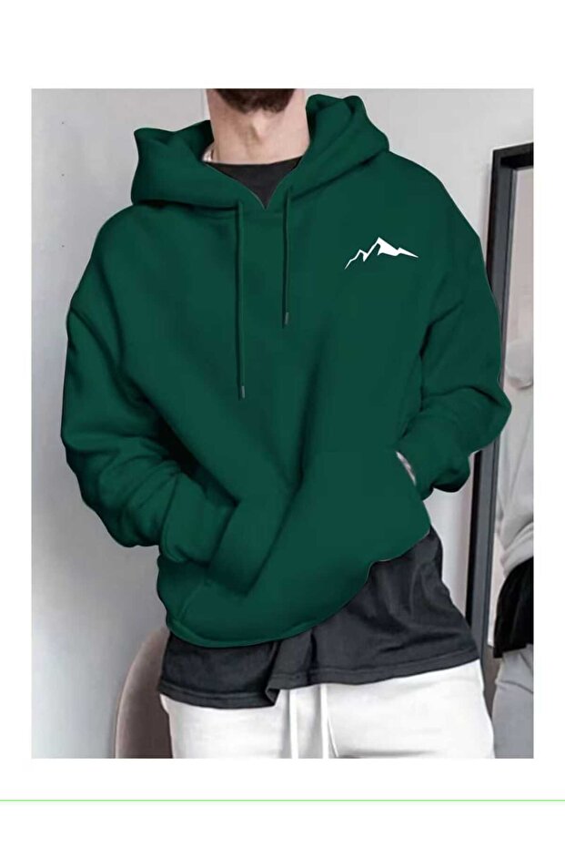 Premium Unisex Mountain Logo Oversized Hoodie Sweatshirt