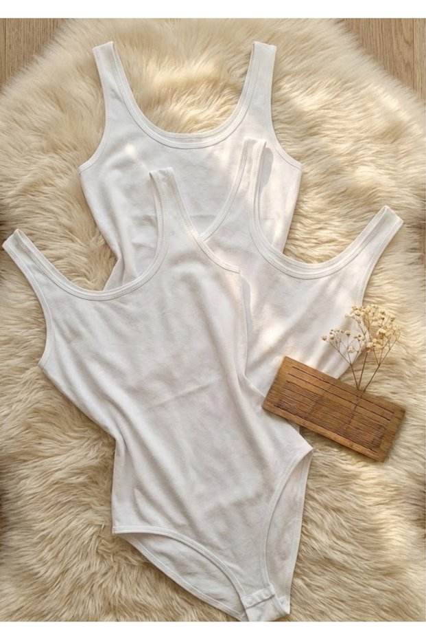 3-Pack Cotton Thick Strap Snap-On Bodysuit (Flexible & Comfortable Fit)