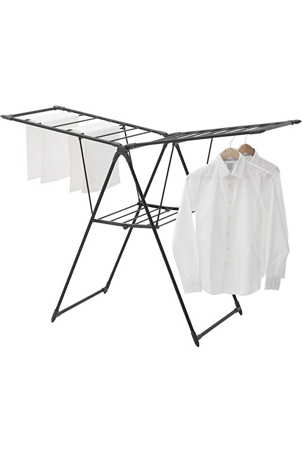 Strong Laundry Drying Rack - Durable, Foldable, Black - 7