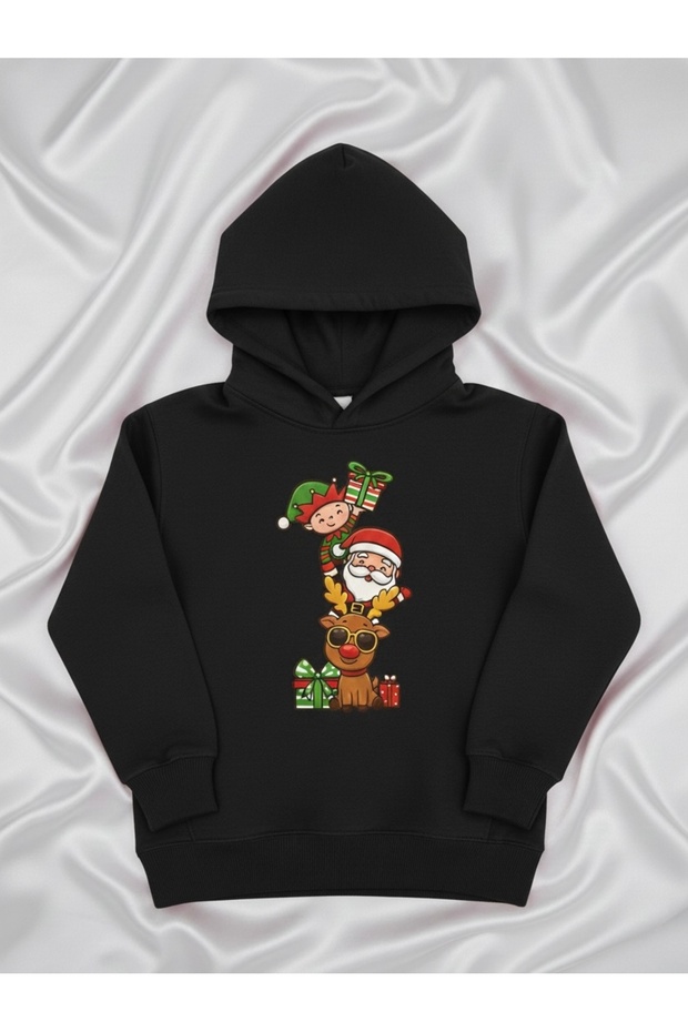 100% Cotton New Year Themed Children's Hooded Sweatshirt