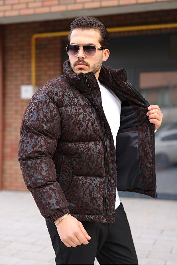 Men's Patterned Winter Inflatable Coat - 3