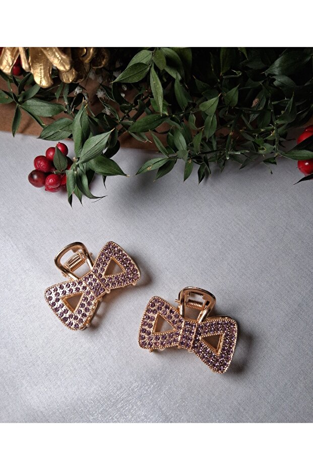 Metal Stone Lilac Color 2-Piece Latch Buckle
