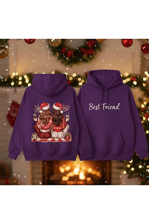 Merry Christmas New Year Themed Hoodie Hooded Sweatshirt