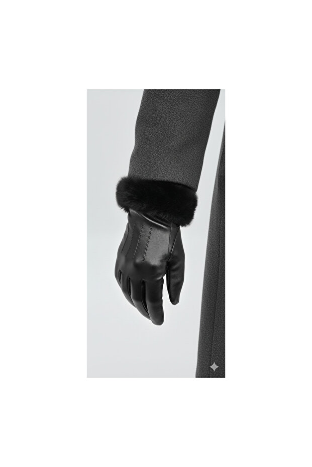 Deri kürklü eldiven - 2