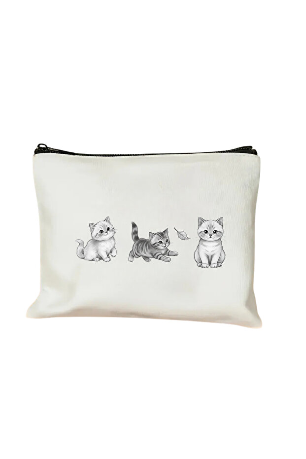 Clutch Tiny Cute Cats Canvas Makeup Bag Organizer