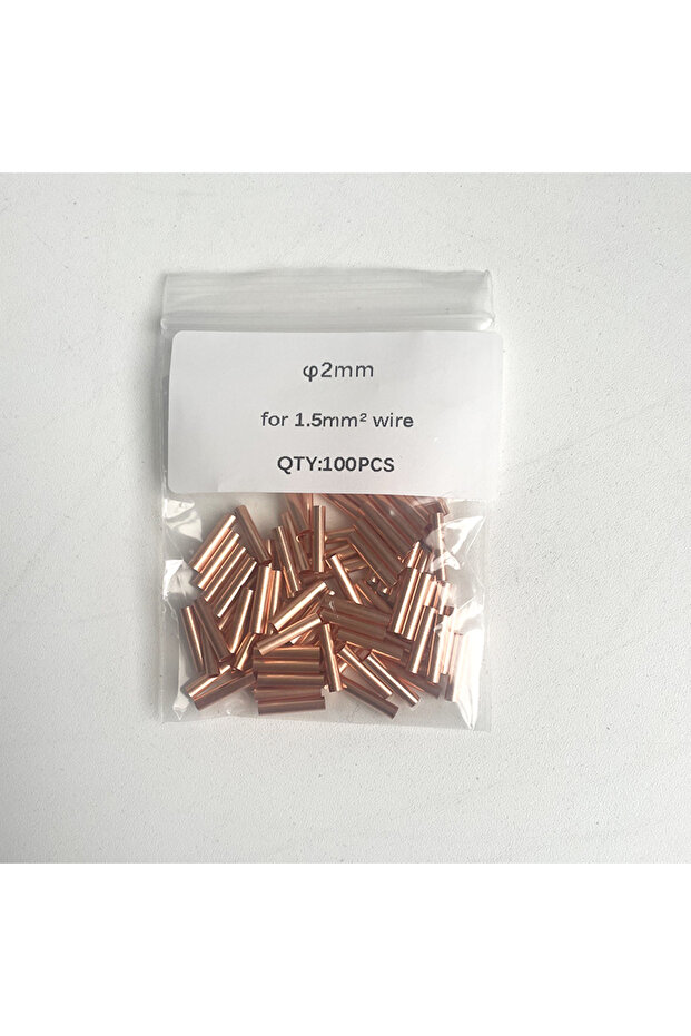 2mm for 1.5mm2 wire 100PCS φ1.5/2.5/3/4/5/6/8/10mm Copper Connecting Pipe Wire GT Small Copper Tube