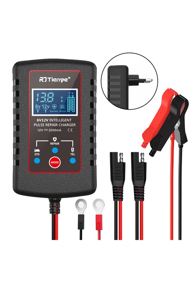 EU plug 6V 12V Switch ASE Adapter Cable Smart Battery Charger Multiple Protecti Car Automatic Float