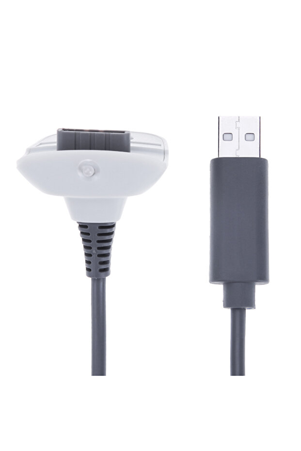 كابل شحن USB أبيض لجهاز تحكم Xbox 360، سلك توصيل لاسلكي/سلكي، طوله 150 سم، أسود