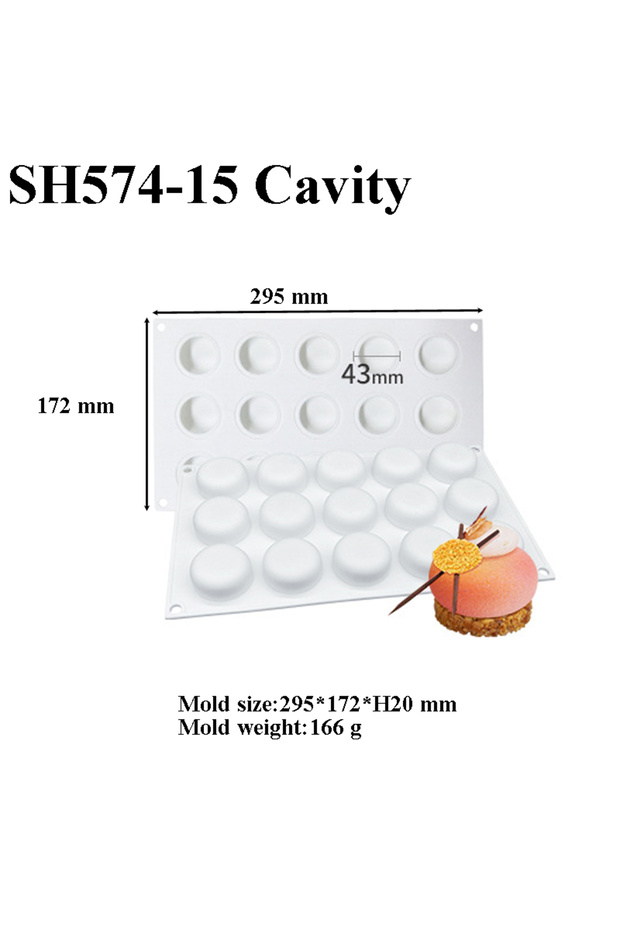 SH574-15 Cavity Oblate Shaped Mousse Silicone Molds 5 Options Available Chocolate Cake Mould Dessert