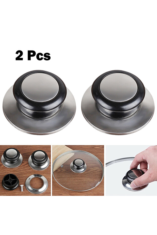 2pcs Replacement Knob Handle For Glass Lid Knob Handle Stainless Steel Pot Pan Cover Cookware Han...