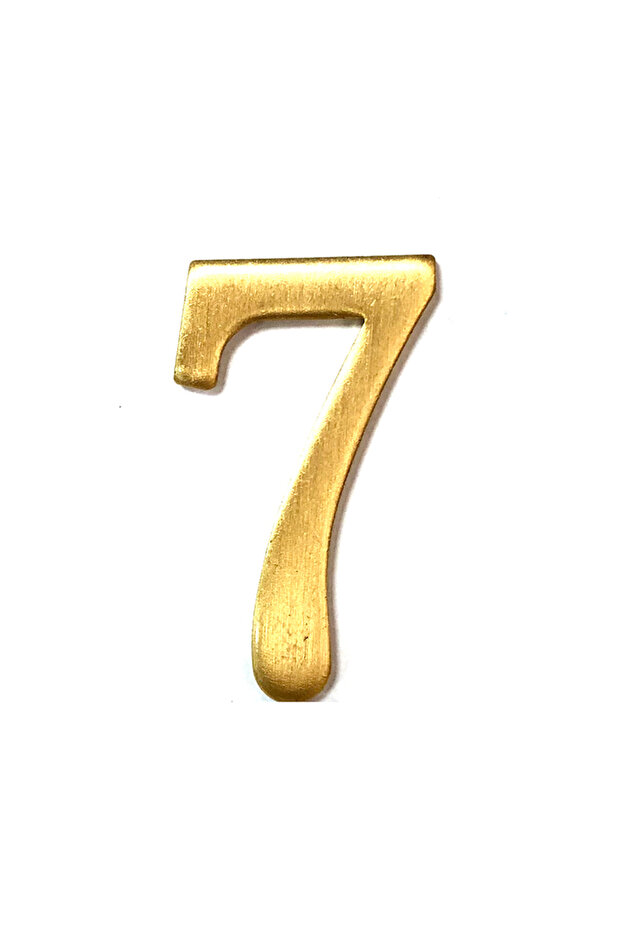 about 5x3cm No.7 Brass House Number Self-Adhesive 3D Door Numbers Hotel Home Sticker Mailbox