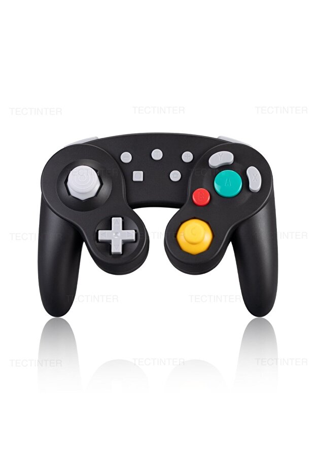 وحدة تحكم Gamecube سوداء اللون تدعم تقنية Bluetooth، متوافقة مع Nintendo Switch 2 Gamepad لـ Steam/Android
