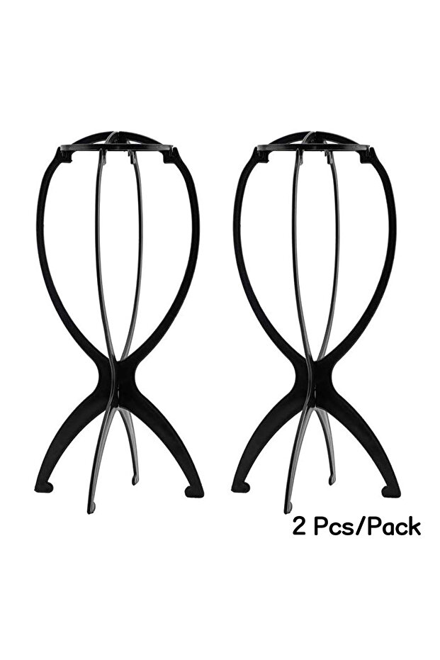 black 2PCS Wig Stand Collapsible Wig Holder Durable Wig Display 13.8 Inch Tool Travel Wig S