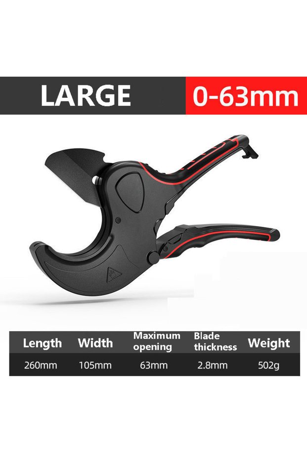 0-63mm Pipe Cutter 32mm-75mm Aluminum Alloy Body Ratchet Scissor Pipe Cutter PVC/PU/PP/PE Hose Cutti