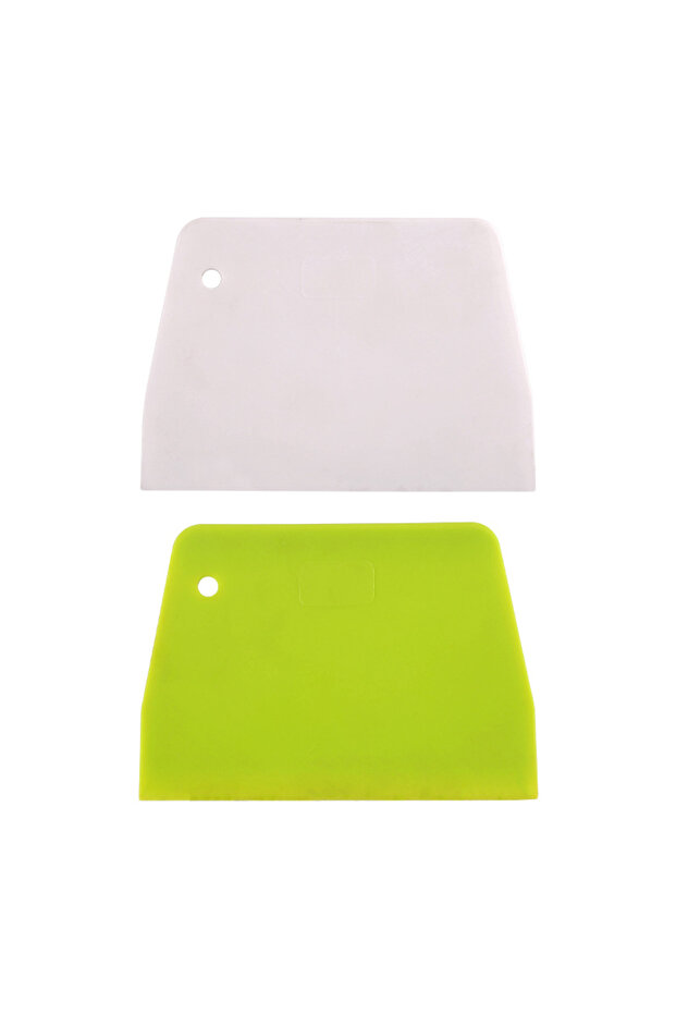 white green 2 PCS Baking Tool Plastic Scraper DIY Pastry Cream Spatula Trapezoidal Dough Cutting Kn