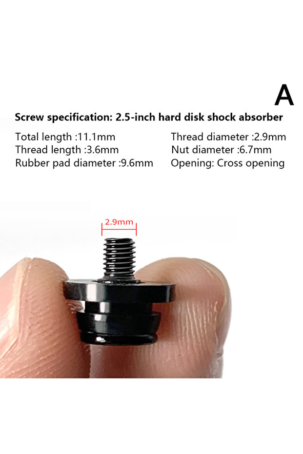 A 10pcs 2.5/3.5-inch Computer Case Shockproof Screws Shockproof Screws + Shock Absorption HDD