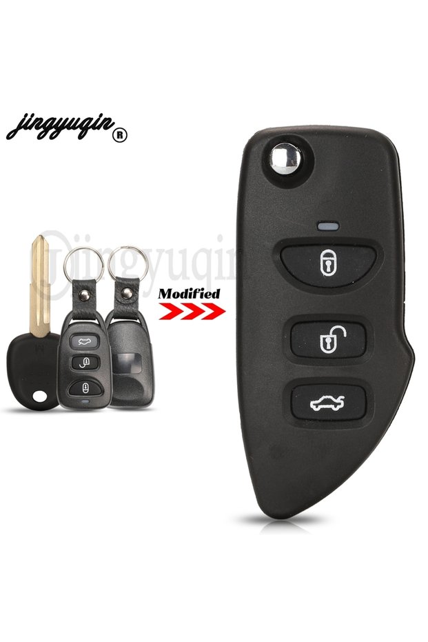 Jingyuqin Modified Remote Car Key Shell Case 3 Buttons Fob For Hyundai Santa Sonica Trajet XG Fit...