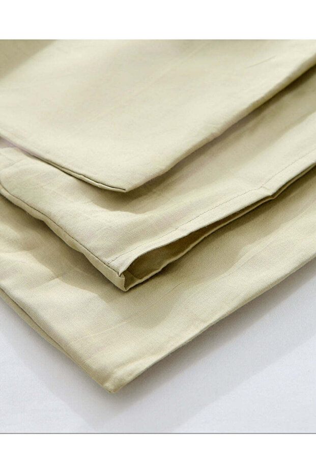 غطاء وسادة أخضر سادة (قطعتان) - 5