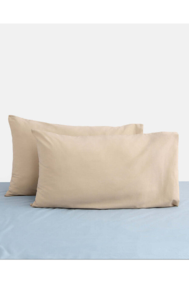 طقم أغطية وسائد بيج (قطعتان) - 1