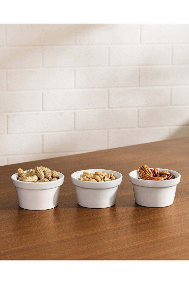 White Porcelain Round Bowl Set (3 Piece)