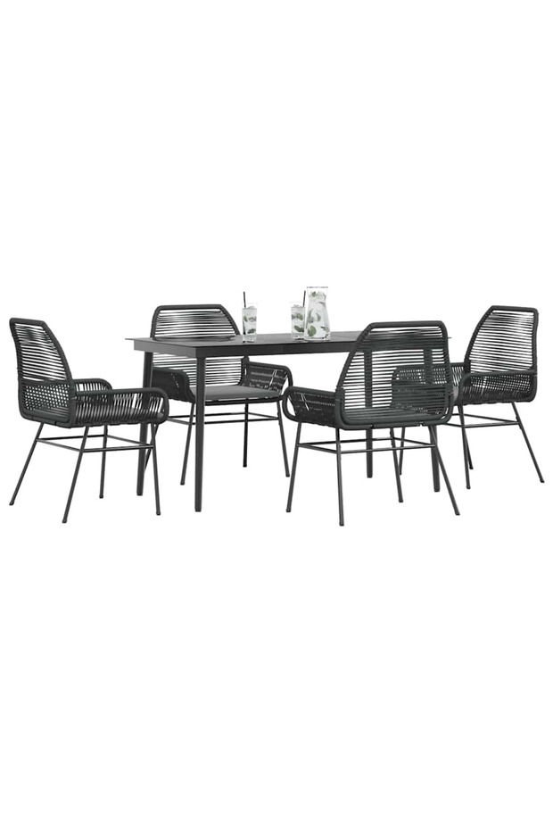 Garden Dining Set | Black, Dark Grey