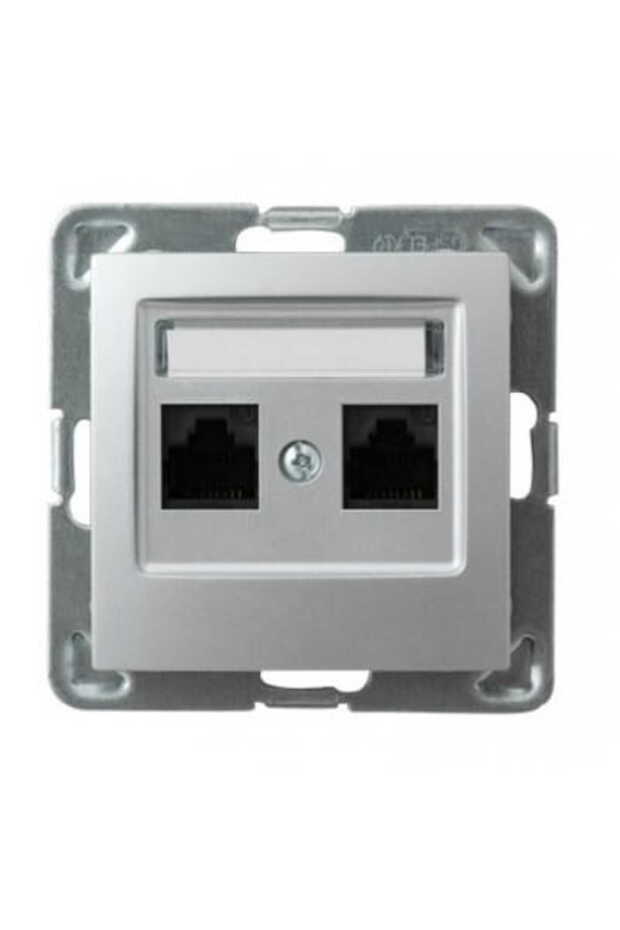 Impresja silver p/t double computer socket cat. 5e without frame - 6