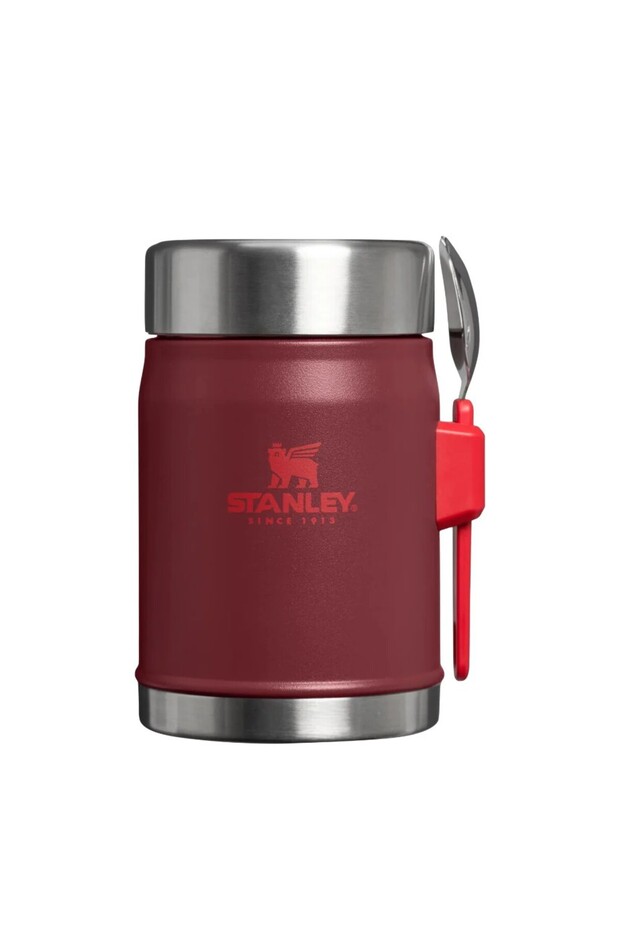Classic Stainless Steel Food Thermos with Spoon 0.40 Lt - Cranberry