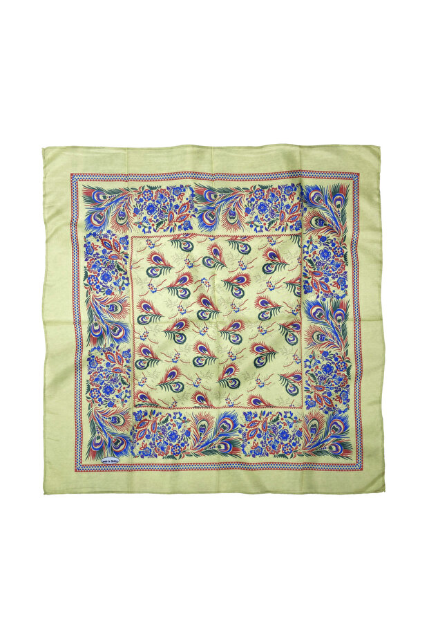 وشاح قطني منقوش 75×75 سم