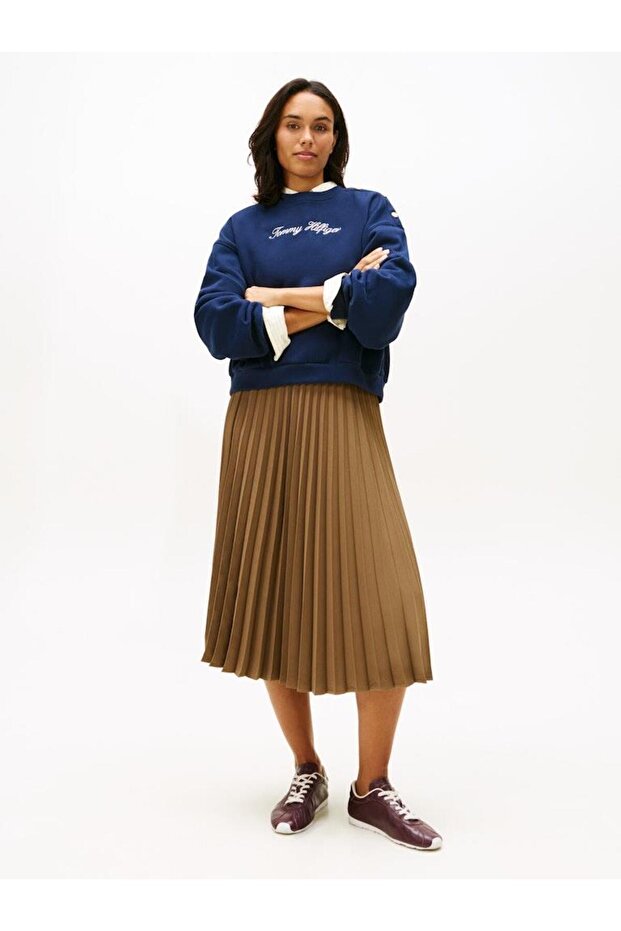 FLUID PLEATED PULL ON MIDI SKIRT - 2