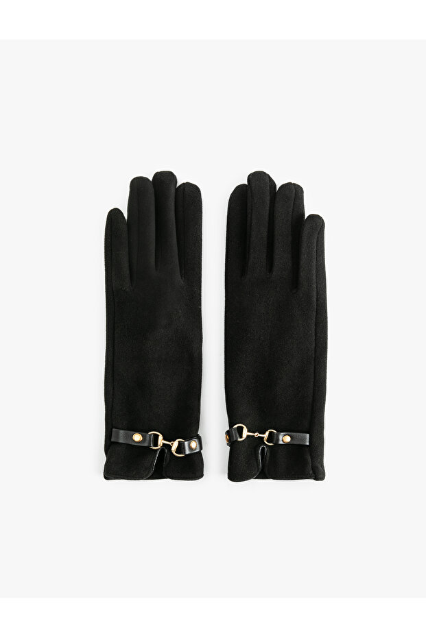 Suede Look Belted Gloves