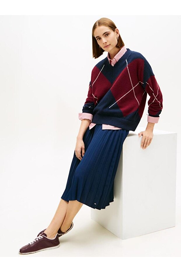 FLUID PLEATED PULL ON MIDI SKIRT - 4