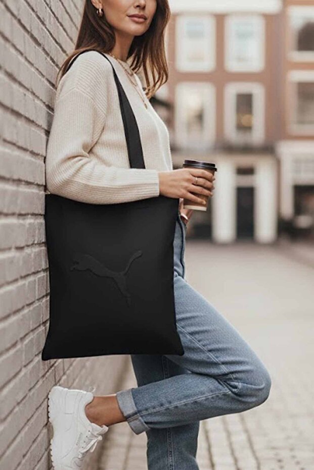 حقيبة كتف نسائية سوداء من Buzz Tote 091157-01 للاستخدام اليومي والرياضة وحقيبة المدينة