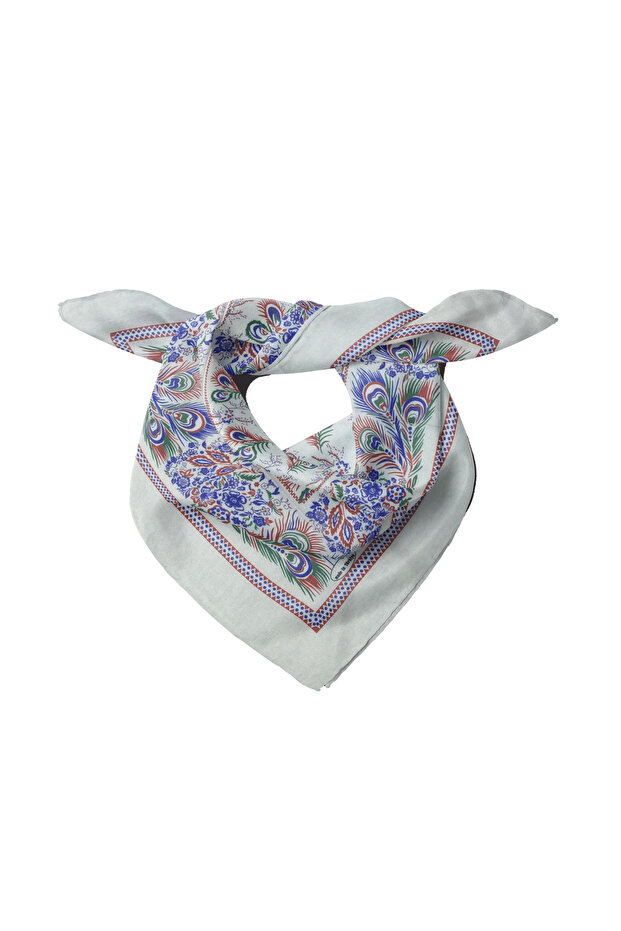 وشاح قطني منقوش 75×75 سم - 2