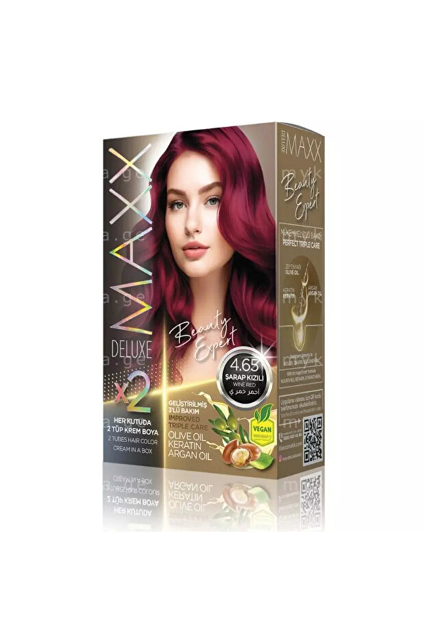 Deluxe Permanent Hair Colour With Olive Oil Keratin And Argan Oil- 4.65 Wine Red