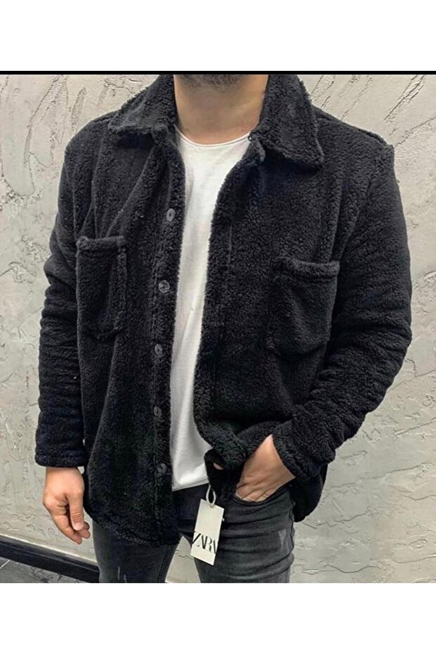 سترة رجالية سوداء بأزرار من القطيفة - 2