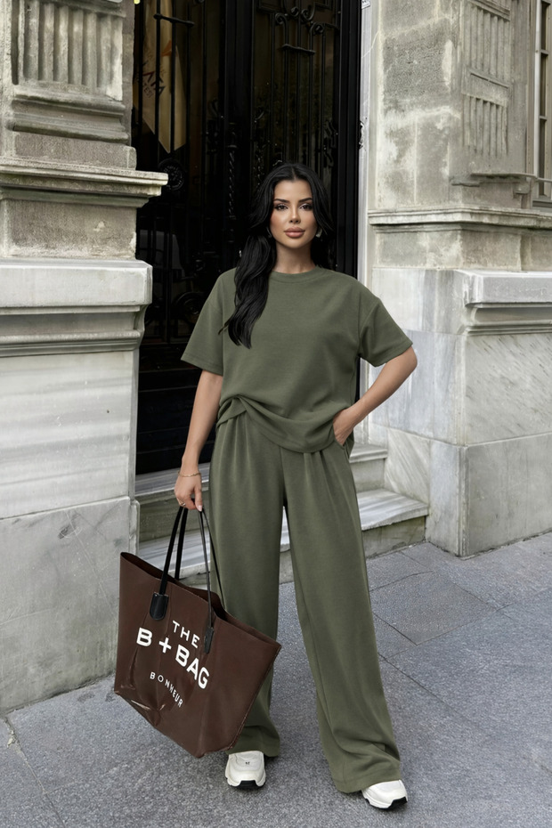Women's Modal Short Sleeve High Waist Tracksuit Set