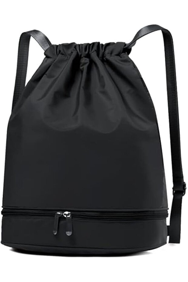 حقيبة ظهر، حقيبة برباط مع جيب بسحاب، حقيبة ظهر برباط مقاومة للماء، حقيبة ظهر للسباحة على الشاطئ - 1