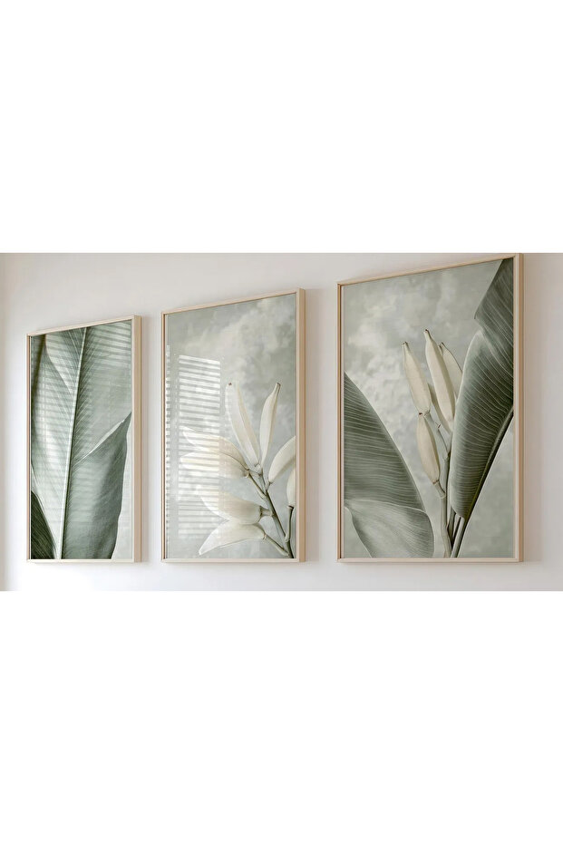 3 Parça Ahşap Çerçeveli Tablo Seti - 2