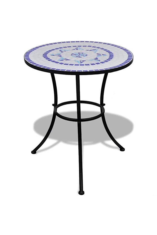 Bistro Table Blue and White 60 cm Mosaic