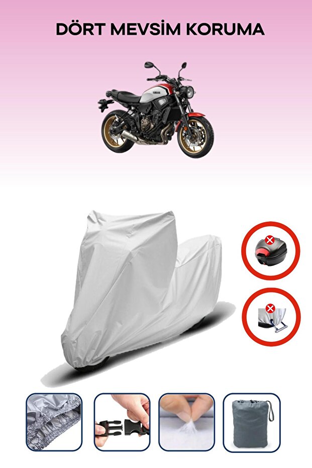 Gray Rear Bag Lock Incompatible with Yamaha Xsr 700 Compatible Motorcycle Tarpaulin, 4 Seasons