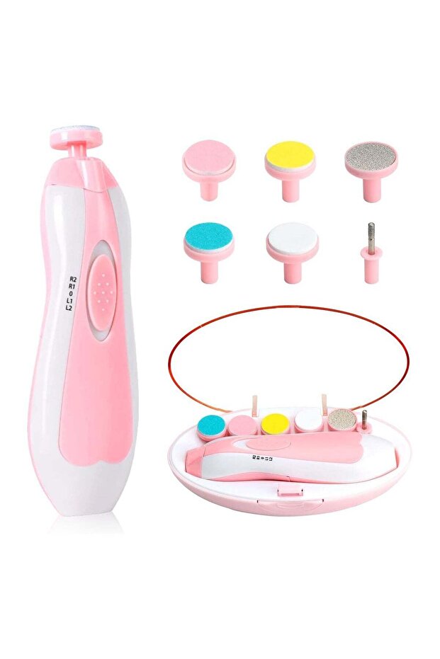 Baby Nail Trimmer Electric - 6-in-1 Baby Nail Clippers & File Set with LED Light