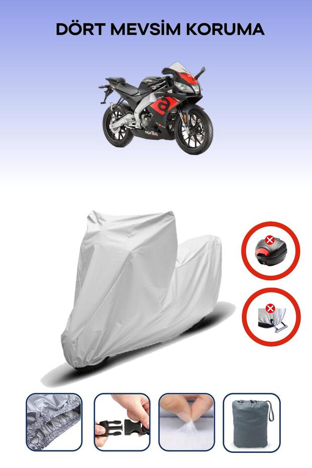 Gray Rear Bag Lock Incompatible Aprilia Rs 125 Compatible Motorcycle Tarpaulin, 4 Seasons