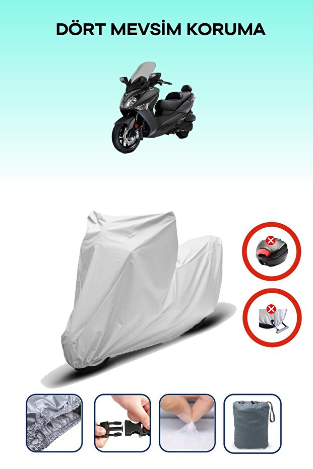 Gray Rear Bag Lock Incompatible with Sym Joymax 250I Compatible Motorcycle Tarpaulin, 4 Seasons