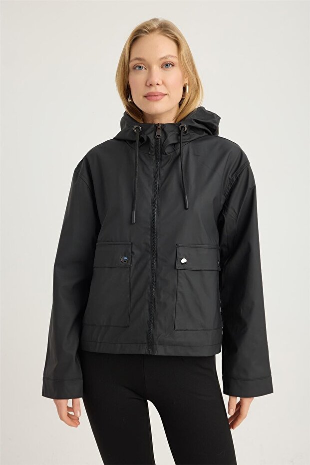 Jachetă de vânt cu glugă - 1