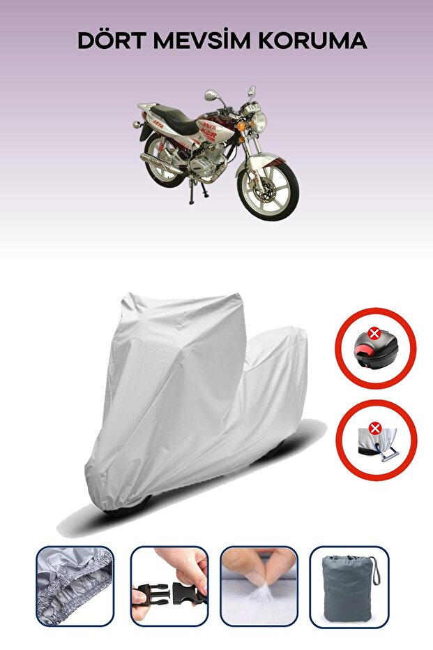 Gray Rear Bag Lock Incompatible with Asia as 150-12 Compatible Motorcycle Tarpaulin, 4 Seasons