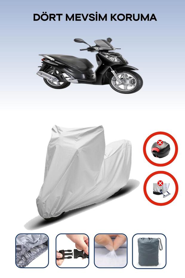 Gray Rear Bag Lock Incompatible Rks Outlook 150 Compatible Motorcycle Tarpaulin, 4 Seasons