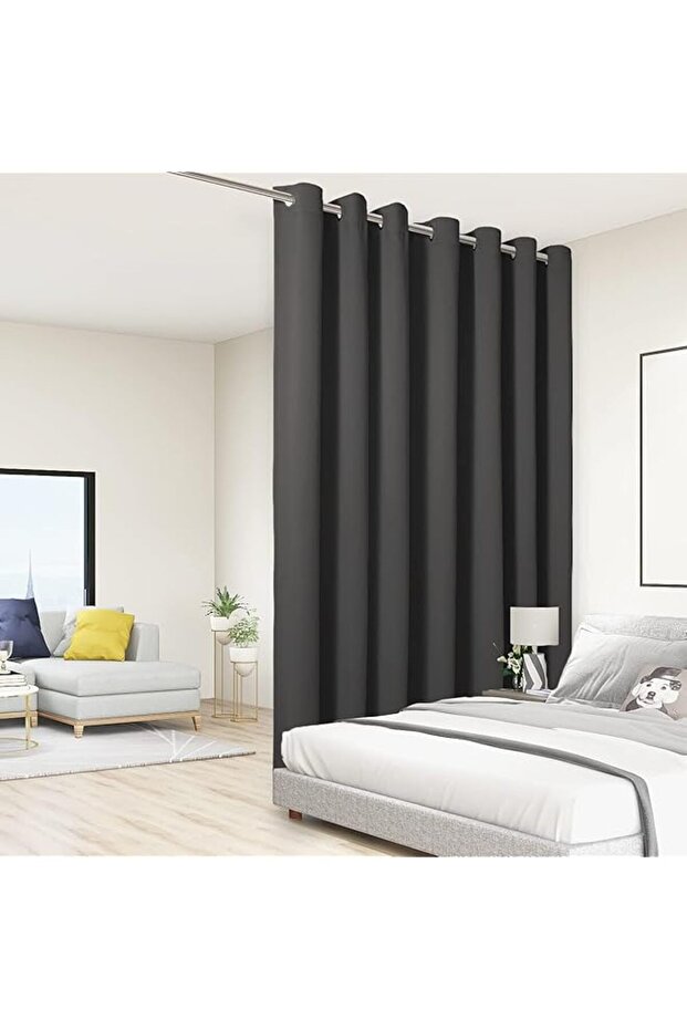 Room Divider Blackout Curtain, 84 x 108 in, 1 Panel, Dark Grey
